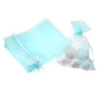 Sacs en organza 15 x 20 cm - bleu ciel Baby Shower