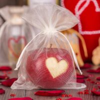 Sacs en organza 15 x 20 cm - ivoire Saint Valentin