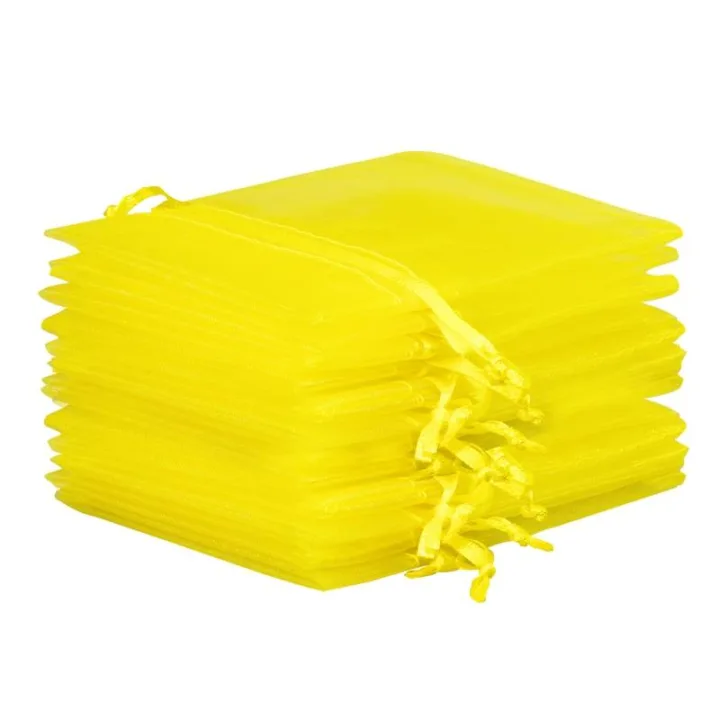 Sacs en organza 15 x 20 cm - jaune Saint Valentin