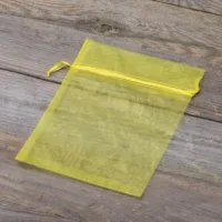 Sacs en organza 15 x 20 cm - jaune Pâques