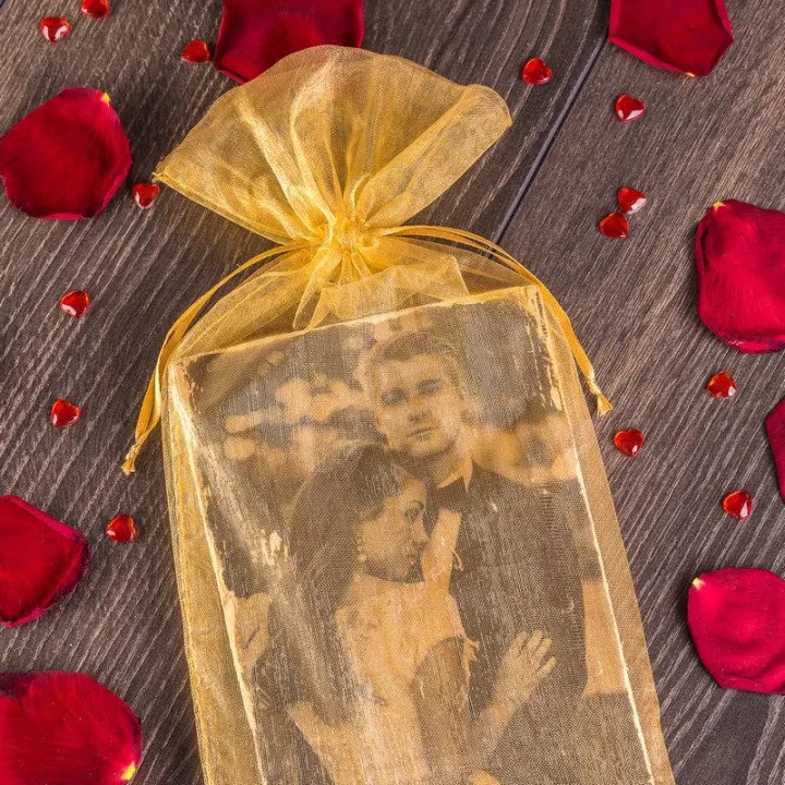 Sacs en organza 15 x 20 cm - or Moyens sachets 15x20 cm