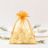 Sacs en organza 15 x 20 cm - orange Moyens sachets 15x20 cm