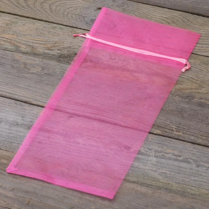 Sacs en organza 15 x 33 cm - rose Saint-Valentin
