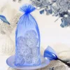 Sacs en organza 16 x 37 cm - bleu Moyens sachets 16x37 cm
