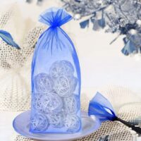 Sacs en organza 16 x 37 cm - bleu Moyens sachets 16x37 cm