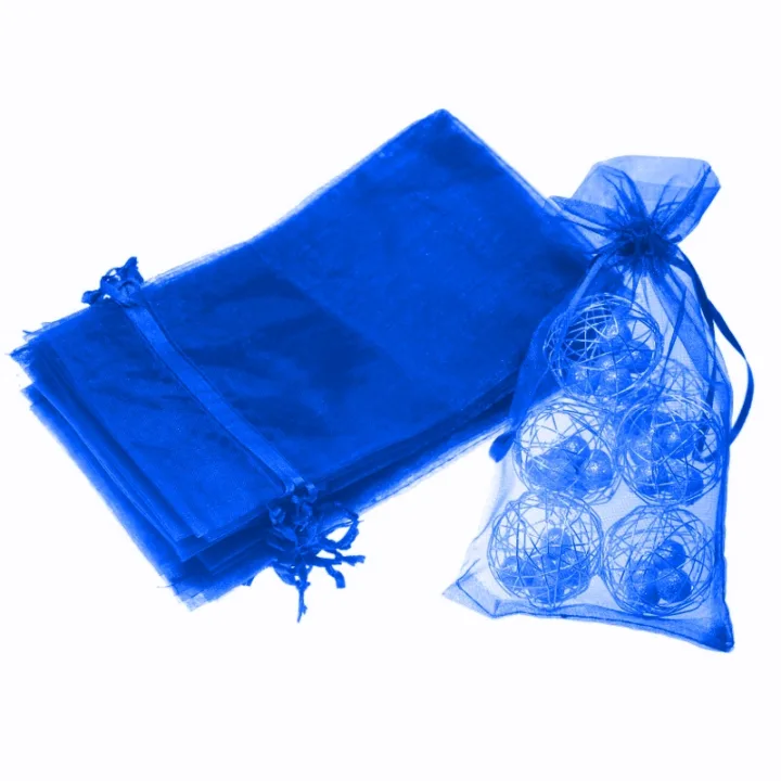 Sacs en organza 16 x 37 cm - bleu Sacs en organza