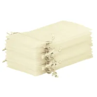 Sacs en organza 16 x 37 cm - ivoire Moyens sachets 16x37 cm