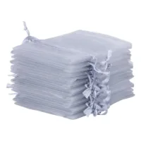 Sacs en organza 18 x 24 cm - argenté Sachets à fruits