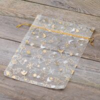 Sacs en organza 18 x 24 cm - Noël / 8 Cosmétiques