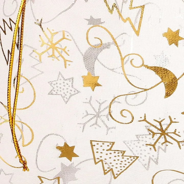 Sacs en organza 22 x 30 cm - Noël / 8 Sacs en organza