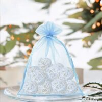 Sacs en organza 26 x 35 cm - bleu ciel Grands sacs 26x35 cm