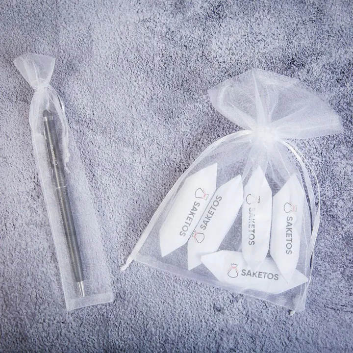 Sacs en organza 3,5 x 19 cm - blanc Courses et stockage dans la cuisine