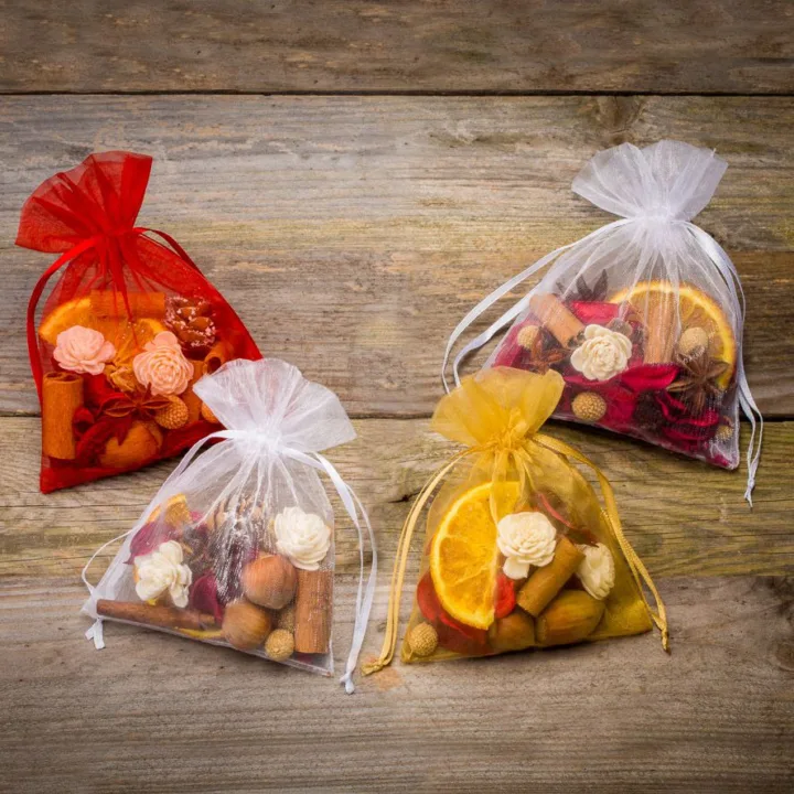 Sacs en organza 3,5 x 19 cm - mix de couleurs Kits