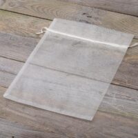 Sacs en organza 30 x 40 cm - ivoire Saint Valentin