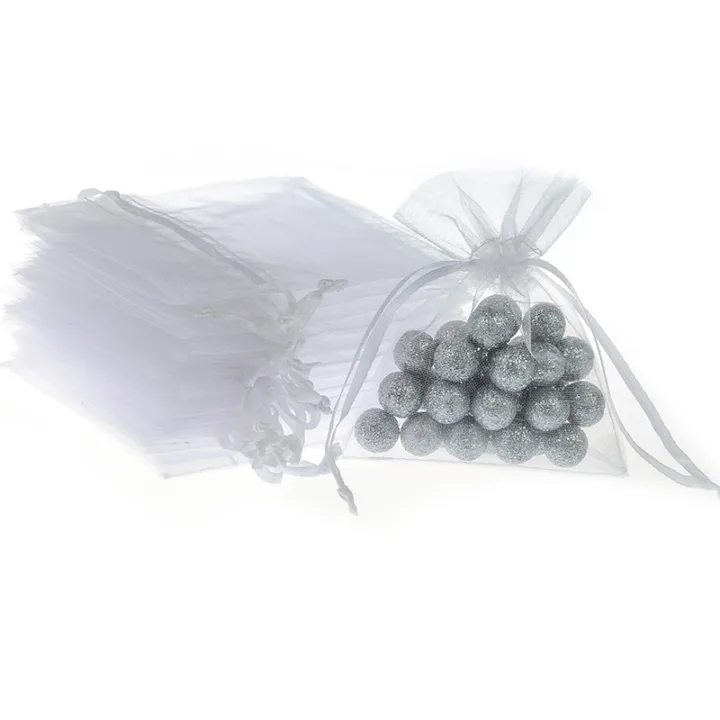 Sacs en organza 5 x 7 cm - blanc Décorations de table