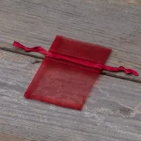 Sacs en organza 5 x 7 cm - bordeaux Sac de Noël