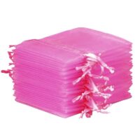 Sacs en organza 6 x 8 cm - rose Saint Valentin