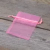 Sacs en organza 6 x 8 cm - rose Saint-Valentin