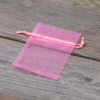 Sacs en organza 6 x 8 cm - rose Saint-Valentin