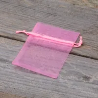 Sacs en organza 6 x 8 cm - rose Saint-Valentin