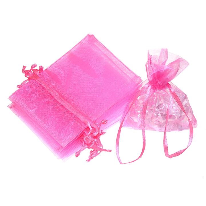 Sacs en organza 6 x 8 cm - rose Pâques