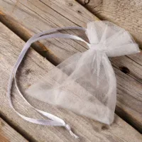 Sacs en organza 7 x 9 cm (SDB) - argenté Pochettes argent / gris