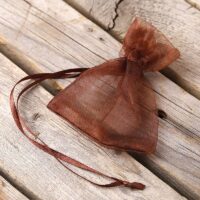 Sacs en organza 7 x 9 cm (SDB) - marron Petits sachets 7x9 cm