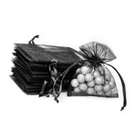 Sacs en organza 7 x 9 cm - noir Décorations de table