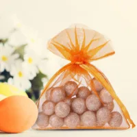Sacs en organza 7 x 9 cm (SDB) - orange Petits sachets 7x9 cm