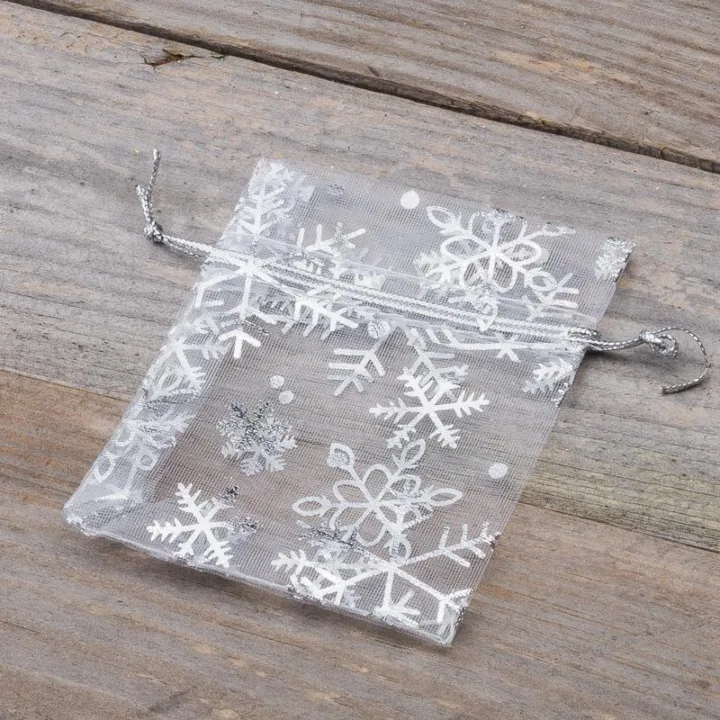 Sacs en organza 8 x 10 cm - Noël / 2 Pour fêtes et occasions spéciales
