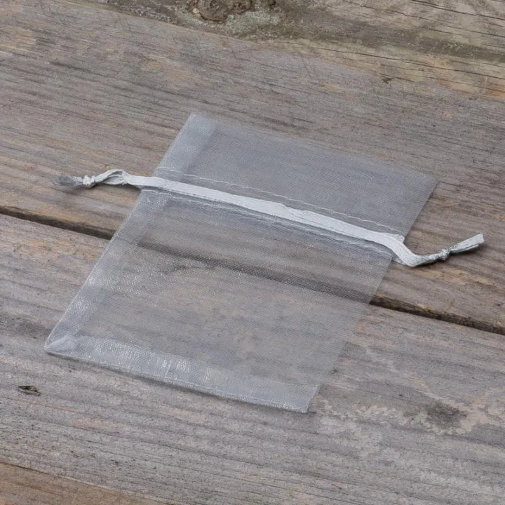 Sacs en organza 8 x 10 cm - argenté Sac de Noël