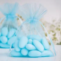 Sacs en organza 8 x 10 cm - bleu ciel Pour enfants