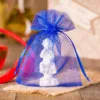 Sacs en organza 8 x 10 cm - bleu Sacs de mariage