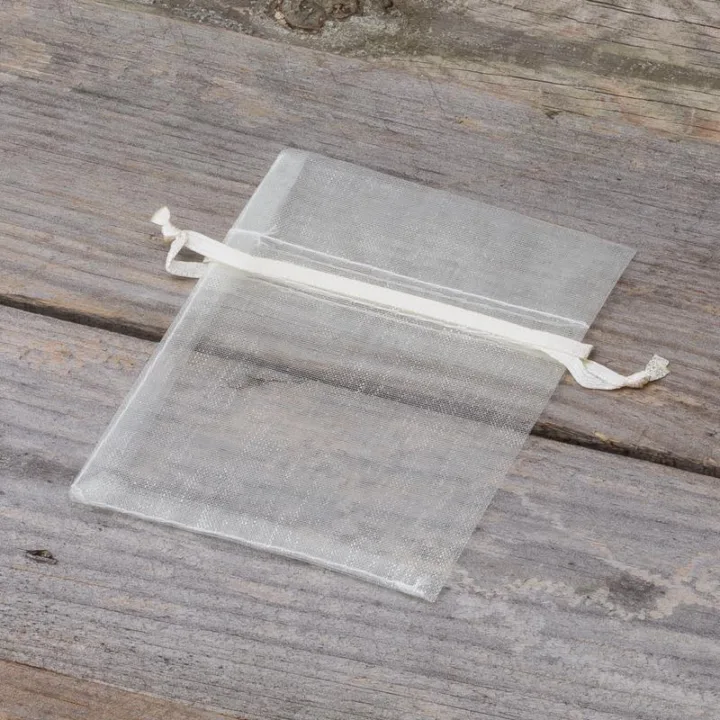 Sacs en organza 8 x 10 cm - ivoire Remerciements aux invités
