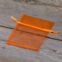 Sacs en organza 8 x 10 cm - orange Halloween