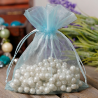 Sacs en organza 8 x 10 cm - turquoise Sacs de mariage