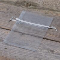 Sacs en organza 9 x 12 cm - argenté Sac de Noël