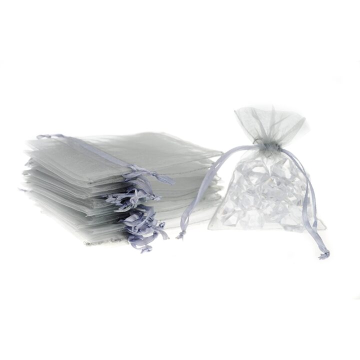 Sacs en organza 9 x 12 cm - argenté Décorations de table