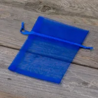 Sacs en organza 9 x 12 cm - bleu Sac de Noël
