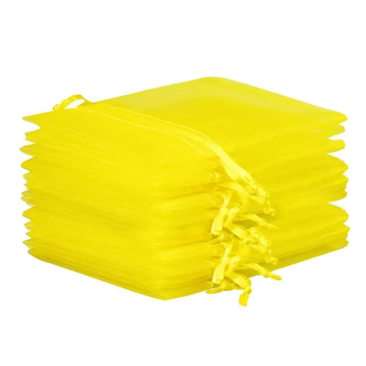 Sacs en organza 9 x 12 cm - jaune Lavande et pot-pourri
