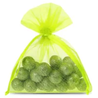 Sacs en organza 9 x 12 cm - néon vert Sacs verts