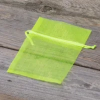 Sacs en organza 9 x 12 cm - néon vert Pâques