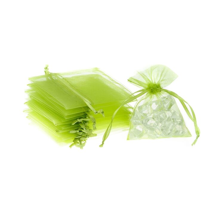 Sacs en organza 9 x 12 cm - vert Décorations de table