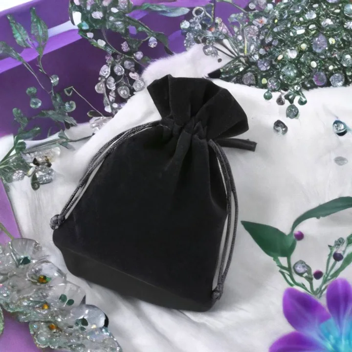 Sacs en velours 10 x 13 cm - noir Bougies