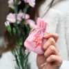 Sacs en velours 10 x 13 cm - rose clair Première Communion