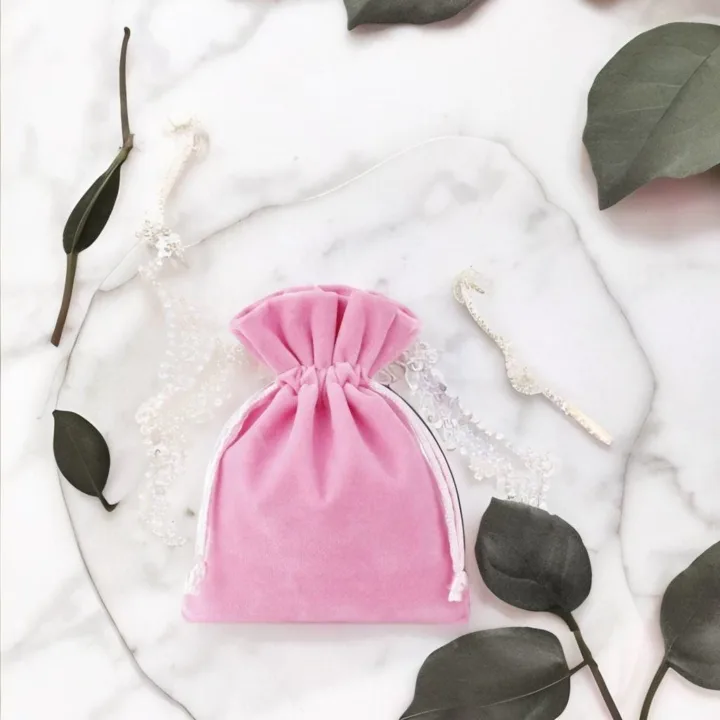 Sacs en velours 10 x 13 cm - rose clair Enterrement de vie de jeune fille/ garçon