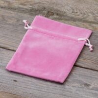 Sacs en velours 10 x 13 cm - rose clair Saint Valentin