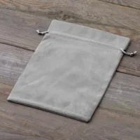 Sacs en velours 12 x 15 cm - argenté Batême