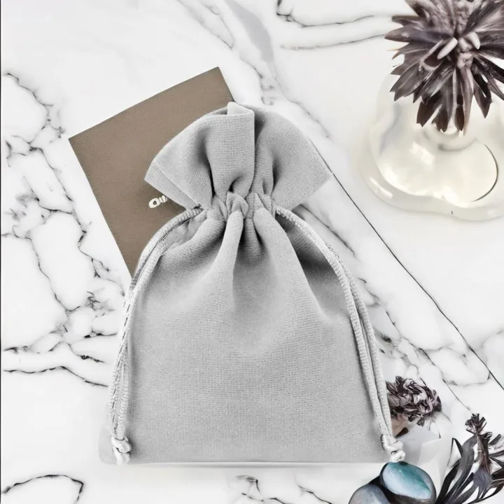 Sacs en velours 12 x 15 cm - argenté Enterrement de vie de jeune fille/ garçon