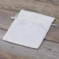 Sacs en velours 12 x 15 cm - blanc Baby Shower